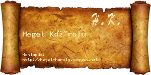 Hegel Károly névjegykártya