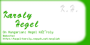 karoly hegel business card